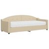 vidaXL Sof&aacute;-cama com colch&atilde;o 80x200 cm tecido cor creme