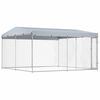 vidaXL Canil de exterior com telhado 382x382x225 cm