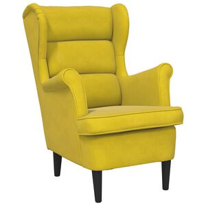vidaXL Poltrona em veludo amarelo mostarda