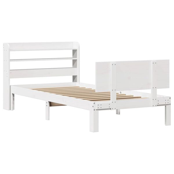 vidaXL Estrutura de cama c/ cabeceira sem colch&atilde;o 90x200 cm branco