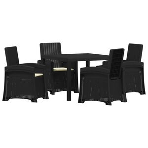 vidaXL Conjunto de Jantar para Jardim 5 unid. Antracite e Creme PP