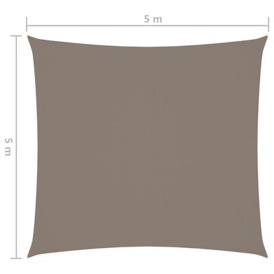 vidaXL Para-sol vela tecido oxford quadrado 5x5 m cinzento-acastanhado