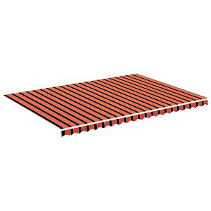 vidaXL Tecido de substitui&ccedil;&atilde;o para toldo laranja e castanho 500x350 cm poli&eacute;ster