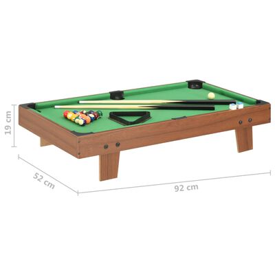 vidaXL Mini mesa de bilhar 92x52x19 cm castanho e verde