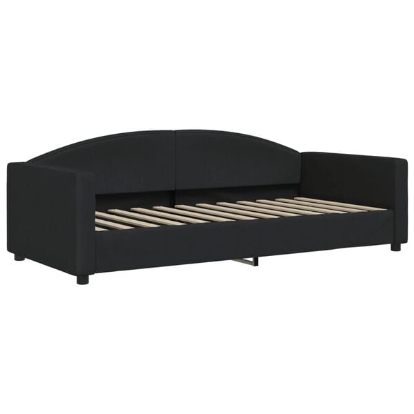 vidaXL Sof&aacute;-cama com colch&atilde;o 90x200 cm tecido preto