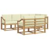 vidaXL Conjunto de Sof&aacute;s para Exterior 7 pcs Branco e Creme Poli&eacute;ster