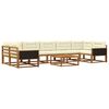 vidaXL Conjunto de Sof&aacute;s para Exterior 8 pcs Natural e Creme
