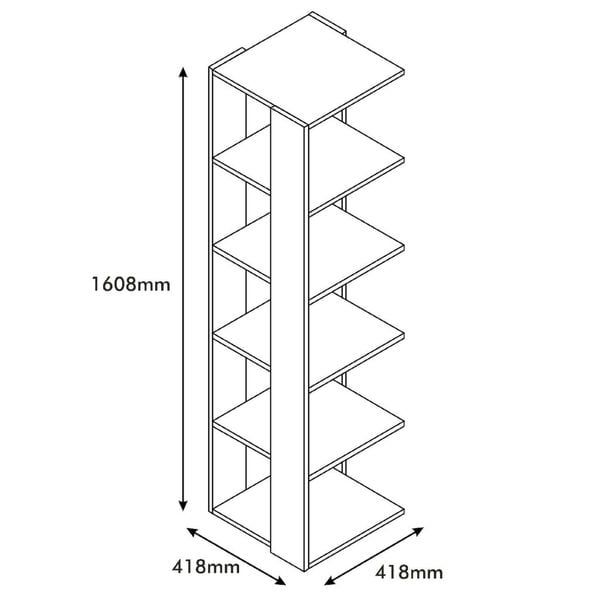 Homemania Estante Corner 41,8x41,8x160,8 cm branco