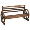 vidaXL Banco de jardim 112 cm madeira de abeto maci&ccedil;a