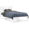 vidaXL Estrutura de cama com cabeceira 100x200 cm metal branco