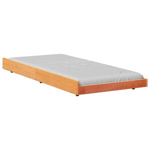 vidaXL Estrutura da Cama Marrom Cera 80 x 200 cm