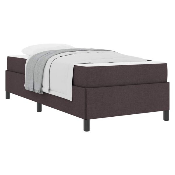 vidaXL Cama Box com colch&atilde;o Marrom Escuro 90 x 190 cm tecido