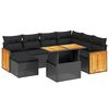 vidaXL 8 pcs conjunto sof&aacute;s de jardim com almofad&otilde;es vime PE preto
