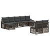 vidaXL Conjunto de Sof&aacute; de Jardim 9 unid. Cinzento vime PE