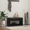 vidaXL Banco de Hall com almofada Carvalho Preto 83 x 38 x 45 cm