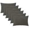 vidaXL Capa almofada 6 pcs HEERLEN Cinzento-Escuro 30 x 50 cm Veludo