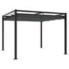 vidaXL Gazebo de jardim com teto retr&aacute;til 3x3 m a&ccedil;o antracite
