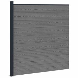 vidaXL Conjunto de Cercas 175 x 186 cm WPC e Alum&iacute;nio Cinzento