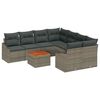 vidaXL Conjunto de Sof&aacute; de Jardim com almofada 9 pcs Cinzeto vime PE