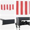 vidaXL Toldo Retrátil Vermelho e branco 500 × 300 cm Tecido, Metal