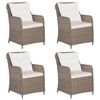 vidaXL 5 pcs conjunto de jantar para jardim castanho