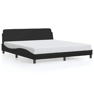 vidaXL Estrutura de cama Dover 180x200cm couro artificial preto