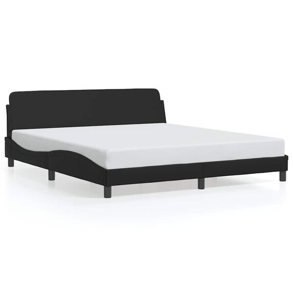 vidaXL Estrutura de cama Dover 180x200cm couro artificial preto