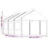 vidaXL Gazebo com telhado 6,69x4,08x3,22 m polietileno branco