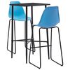 vidaXL 3 pcs conjunto de bar pl&aacute;stico azul