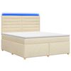 vidaXL Cama box spring com colch&atilde;o Creme 140 x 190 cm Tecido