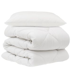 vidaXL Edred&atilde;o com travesseiro 2 pcs Branco Microfibra