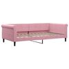 vidaXL Sof&aacute;-cama com gavet&atilde;o e gavetas 100x200 cm veludo rosa