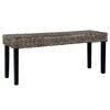 vidaXL Banco 110cm vime Kubu natural e madeira maci&ccedil;a de mogno preto