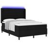vidaXL Cama Box Spring LED com colch&atilde;o Preto 160 x 200 cm tecido