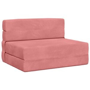 vidaXL Sof&aacute; Cama Dobr&aacute;vel Rosa 70 x 72 x 60 cm Tecido