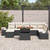 vidaXL Conjunto de Sof&aacute; de Jardim 8 pcs Preto Rattan Sint&eacute;tico