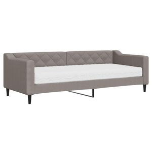 vidaXL Sof&aacute;-cama com colch&atilde;o 80x200 cm tecido cinzento-acastanhado