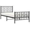 vidaXL Estrutura de cama com cabeceira e p&eacute;s 90x200 cm metal preto
