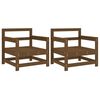 vidaXL Cadeiras de jardim 2 pcs madeira de pinho maci&ccedil;a castanho-mel