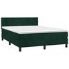 vidaXL Cama com molas/colch&atilde;o 140x190 cm veludo verde-escuro