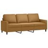 vidaXL Sof&aacute; de 3 lugares 180 cm veludo castanho