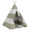 vidaXL Tenda Infantil Riscas Cinza e Branco 120 x 120 x 150 cm