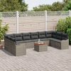 vidaXL Conjunto de Sof&aacute; de Jardim 11 pcs Cinzeto vime PE
