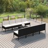 vidaXL 9 pcs conjunto lounge de jardim c/ almofad&otilde;es vime PE preto
