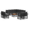 vidaXL Conjunto de Sof&aacute;s para Exterior 12 pcs Preto e Cinza Escuro