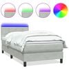 vidaXL Cama box spring c/ colch&atilde;o e LED cinzento-claro 80x210 cm veludo