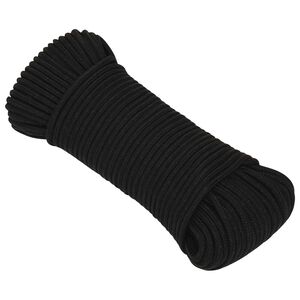 vidaXL Corda utilit&aacute;ria multiusos 5 mm 100 m Preto Poli&eacute;ster