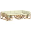 vidaXL Conjunto de Sof&aacute;s para Exterior 10 unid. Branco e Creme