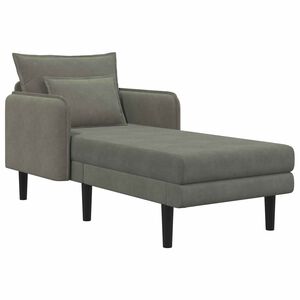 vidaXL Chaise longue grande Cinzento-claro Tecido de veludo c&ocirc;tel&eacute;