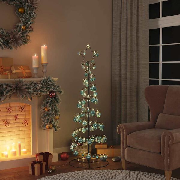 vidaXL &Aacute;rvore de Natal LED com Baubles 100 LEDs Branco Quente 150 cm